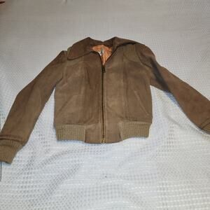 ROGER KUPER EUC GIRLS SZ 10/12 VINTAGE SUEDE JACKET COAT BOMBER